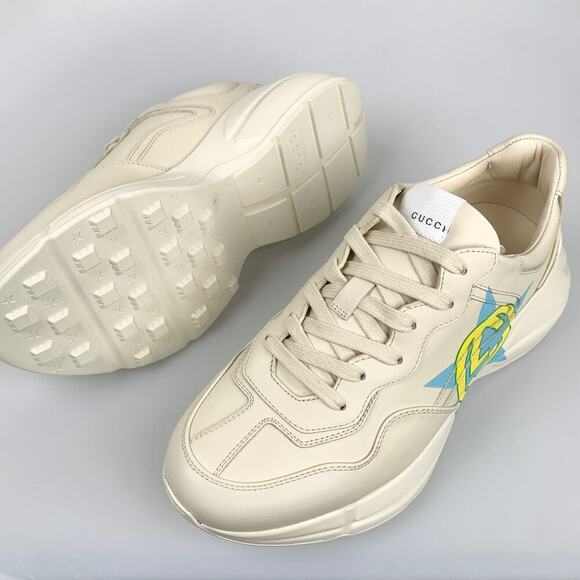 NIB Gucci Man Rhyton Star Print Sneakers - Ivory GG Print Size 8 main image 11